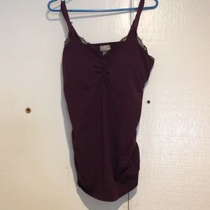 Burgundy nursing tank top